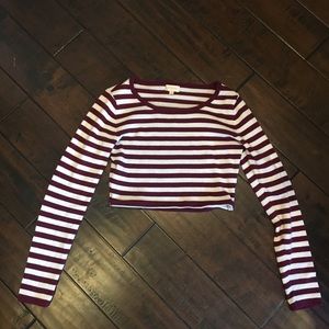 cropped maroon sweater